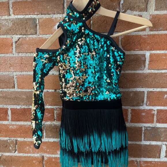 Weissman "The Party's Just Begun" Ombre Sequin + Fringe Dance Dress - Girls 7-8 - Picture 1 of 4
